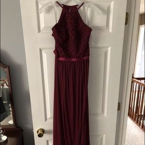 Wine red bridesmaid dress